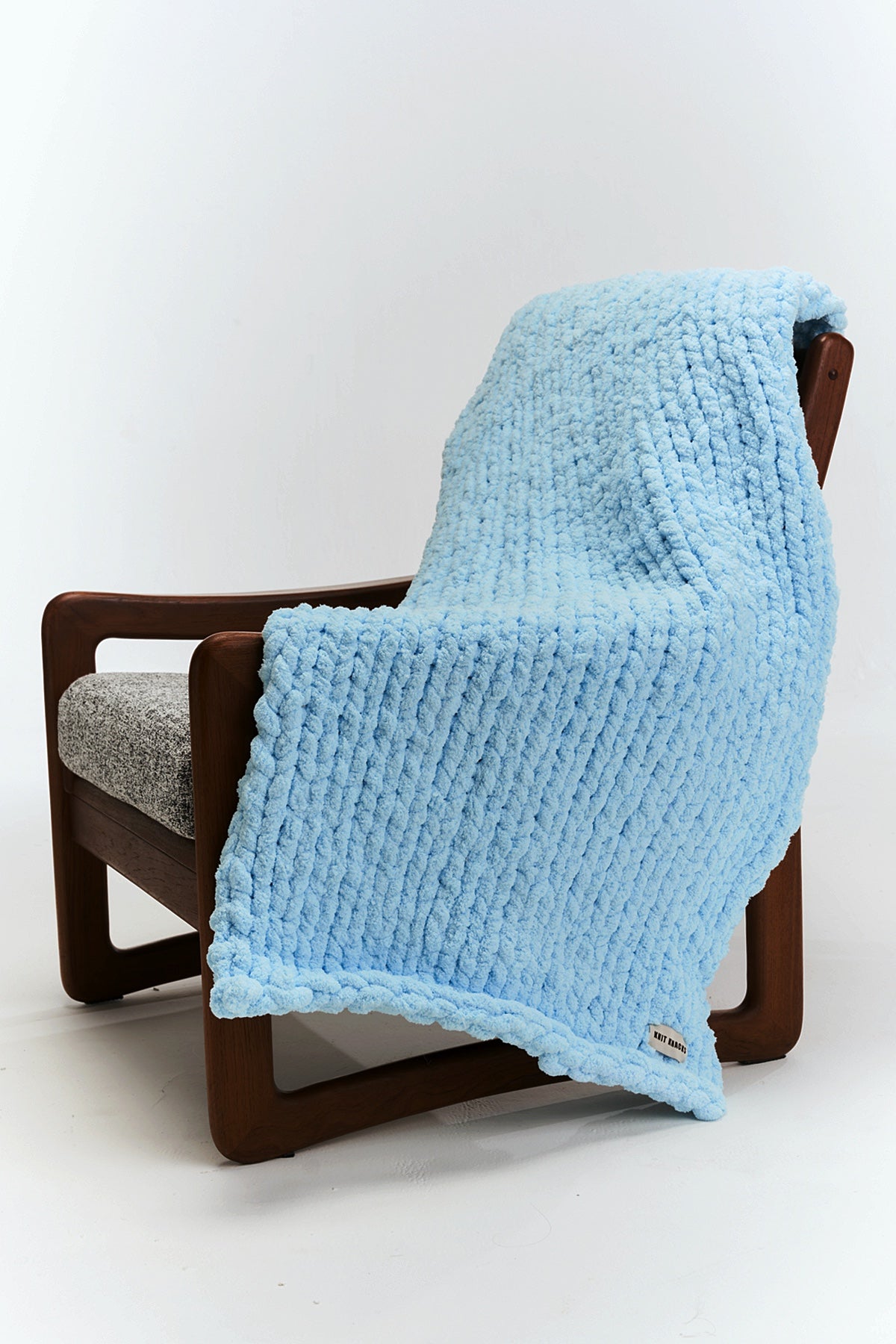 CHUNKY YARN BLANKET(AQUAMARINE)